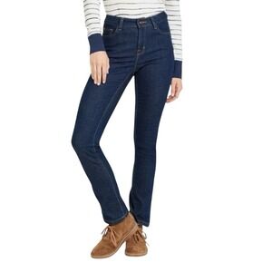 LL Bean Classic Fit High Rise Dark Wash Stretchy Jeans #298928 Size 12 #510 NWOT